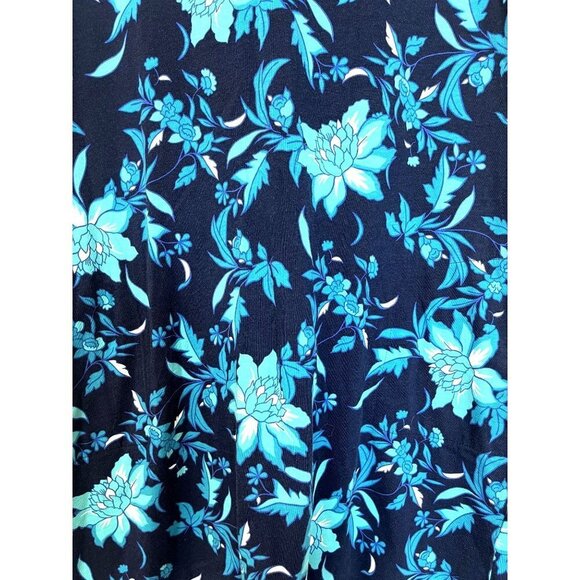 Lands End Navy Blue Tropical Relaxed Midi Dress M - Picture 6 of 10